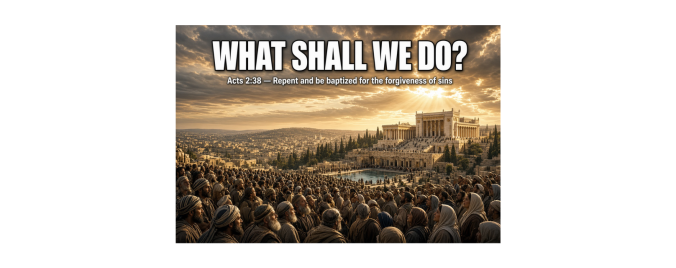 What shall we do? Acts 2:38: Repent and be baptized for the forgiveness of your sins