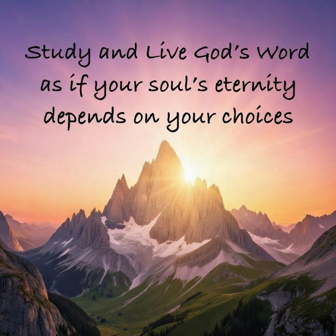 Study and live God's Word as if your soul's eternity depends on your choices.