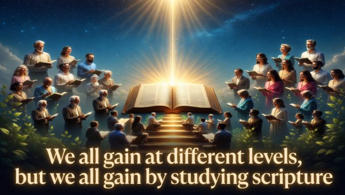 We all gain at different levels, but we all gain by studying Scripture.