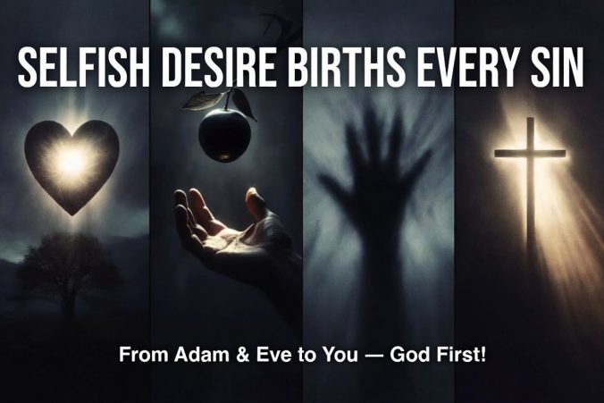 SELFISH DESIRE BIRTHS EVERY SIN From Adam and Eve to you - God First!