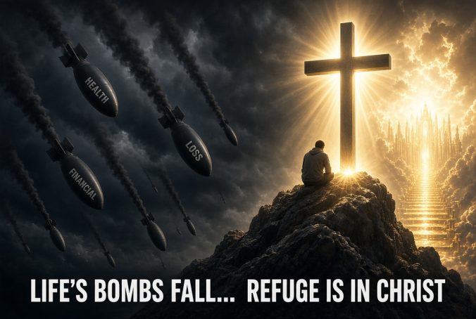 Life's bombs fall... Refuge is in Christ