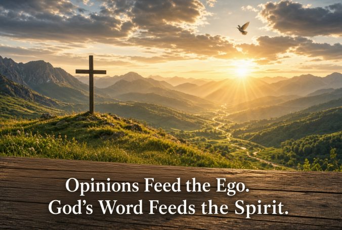 Opinions feed the ego, God's word feeds the spirit